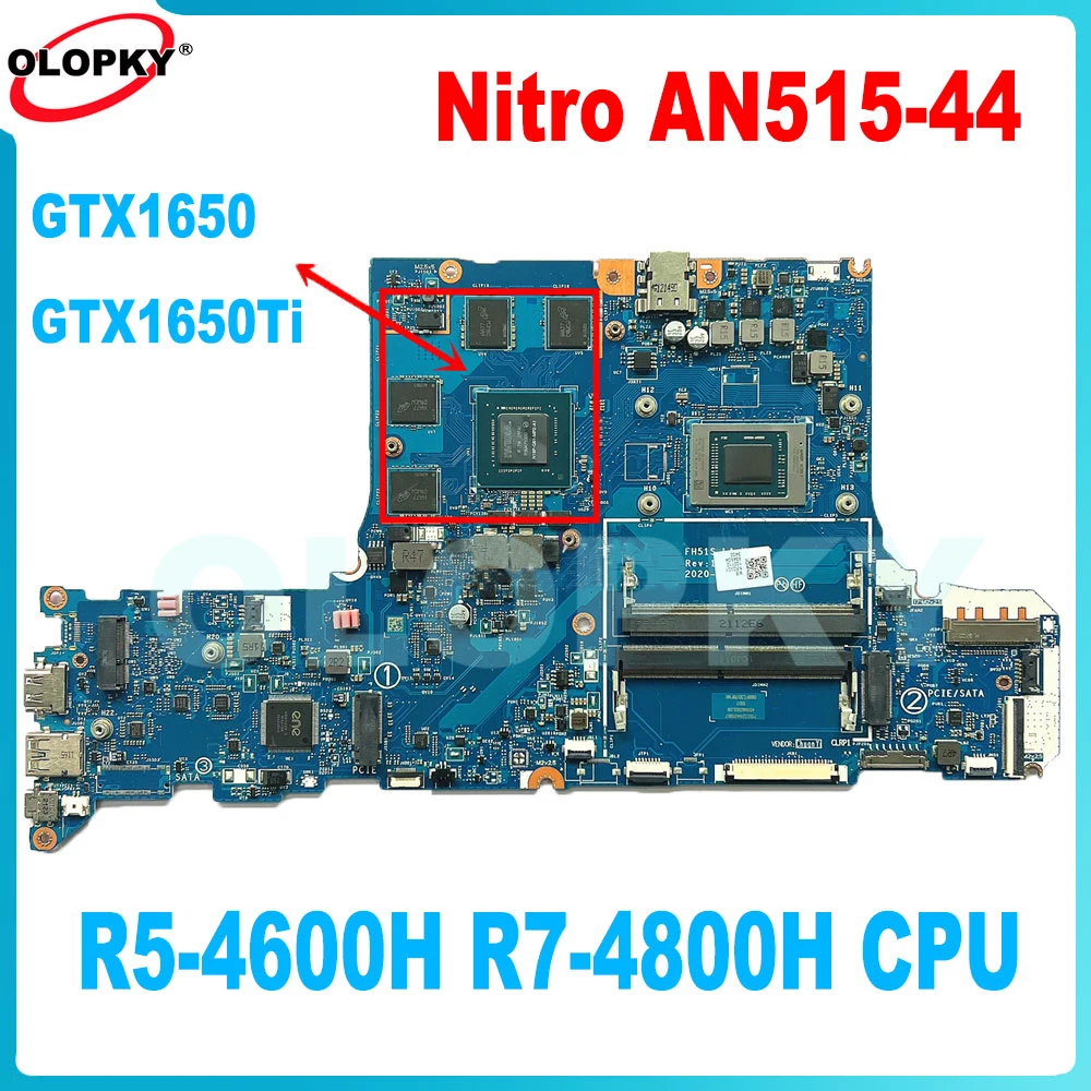 

FH51S LA-K181P для Acer Nitro AN515-44, материнская плата для ноутбука R5-4600H R7-4800H, процессор GTX1650/1650Ti 4 ГБ DDR4 NBQ9G11001