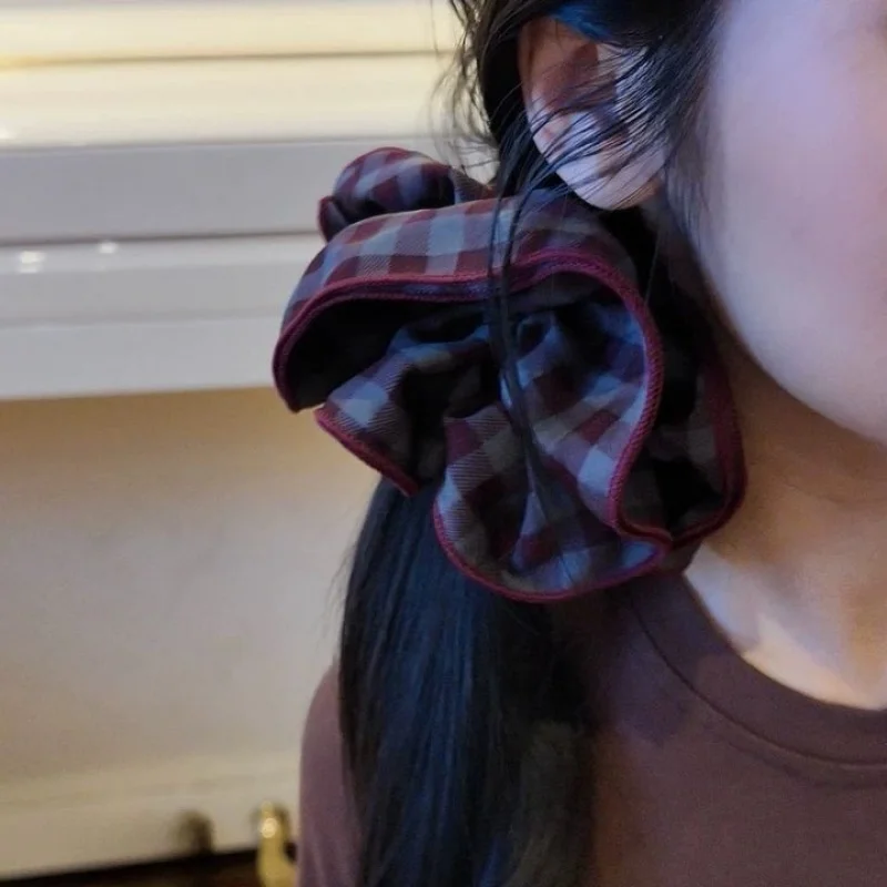 

Zhao Lusi Purple Scrunchie Women 2025 New High-End Satin Four-Layer Flower Korean Style Simple Hair Tie