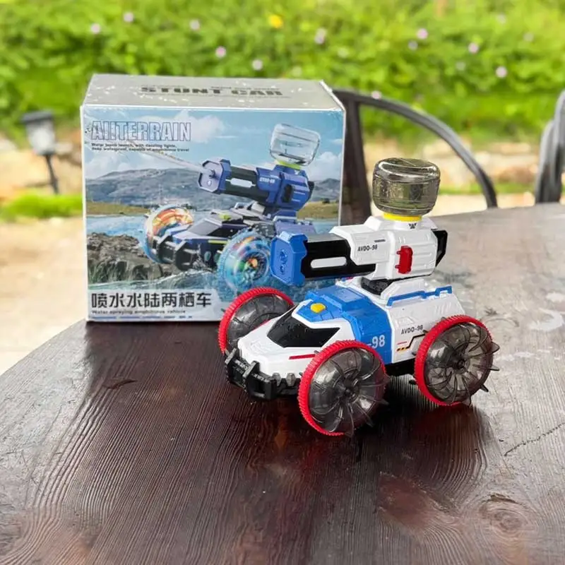 Children'S Amphibious Water Cannon Remote Control Car Boys Can Go Into The Water Off-Road Drift Water Toy, Mini Climbing Stunt