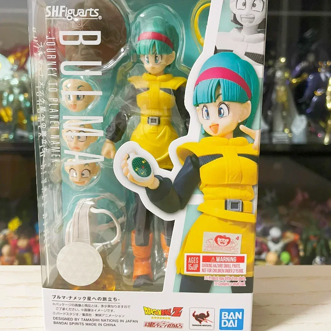 Genuine Bandai In Stock Original Dragon Ball Z Bulma Shf 15cm Anime Namekian Action Figure Doll Collection Model Toys Gift Deco