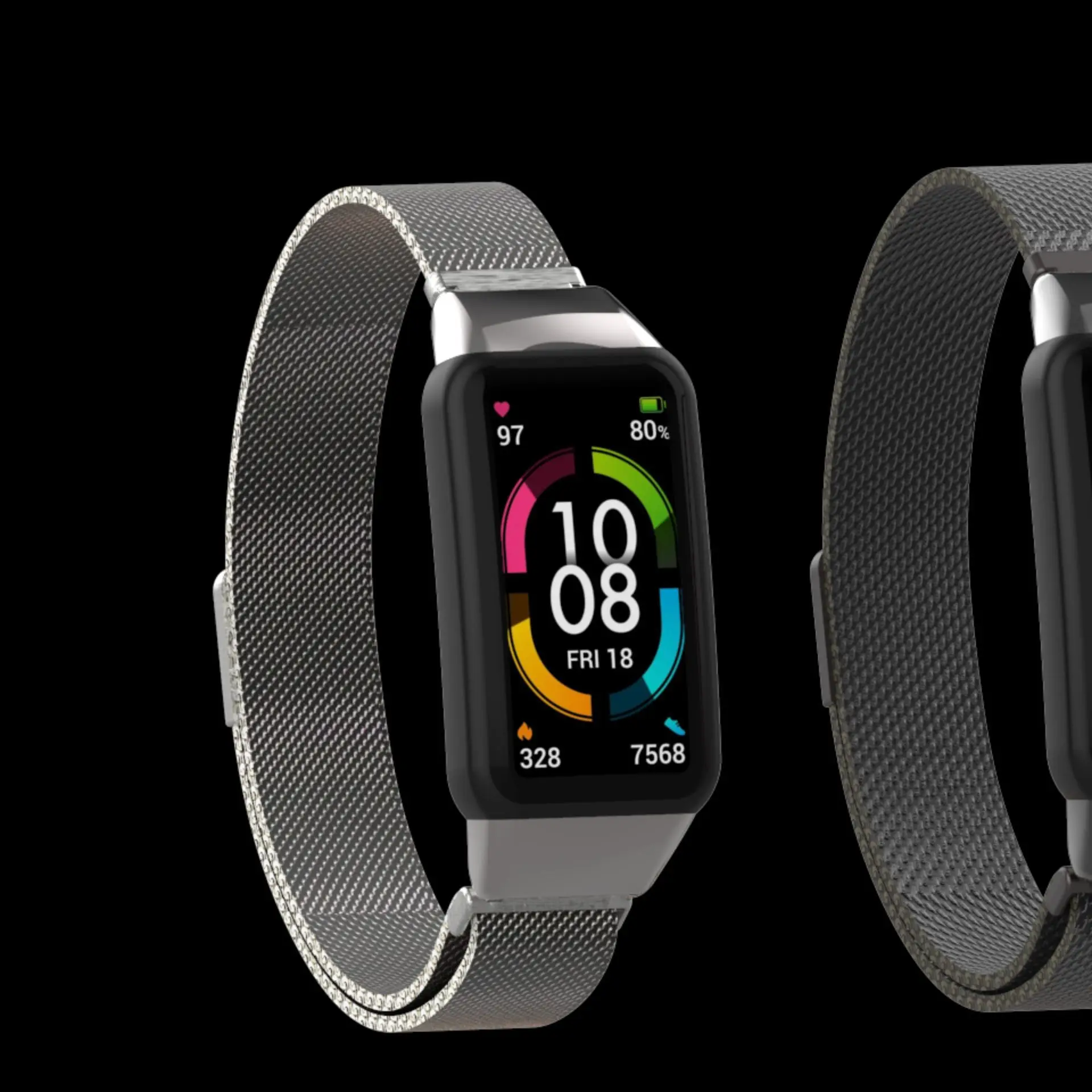 Setelan Tali Jam Tangan Baja Tahan Karat Milan untuk Jam Tangan Huawei Band6 Tali Jam Tangan Milan dengan Konektor Logam