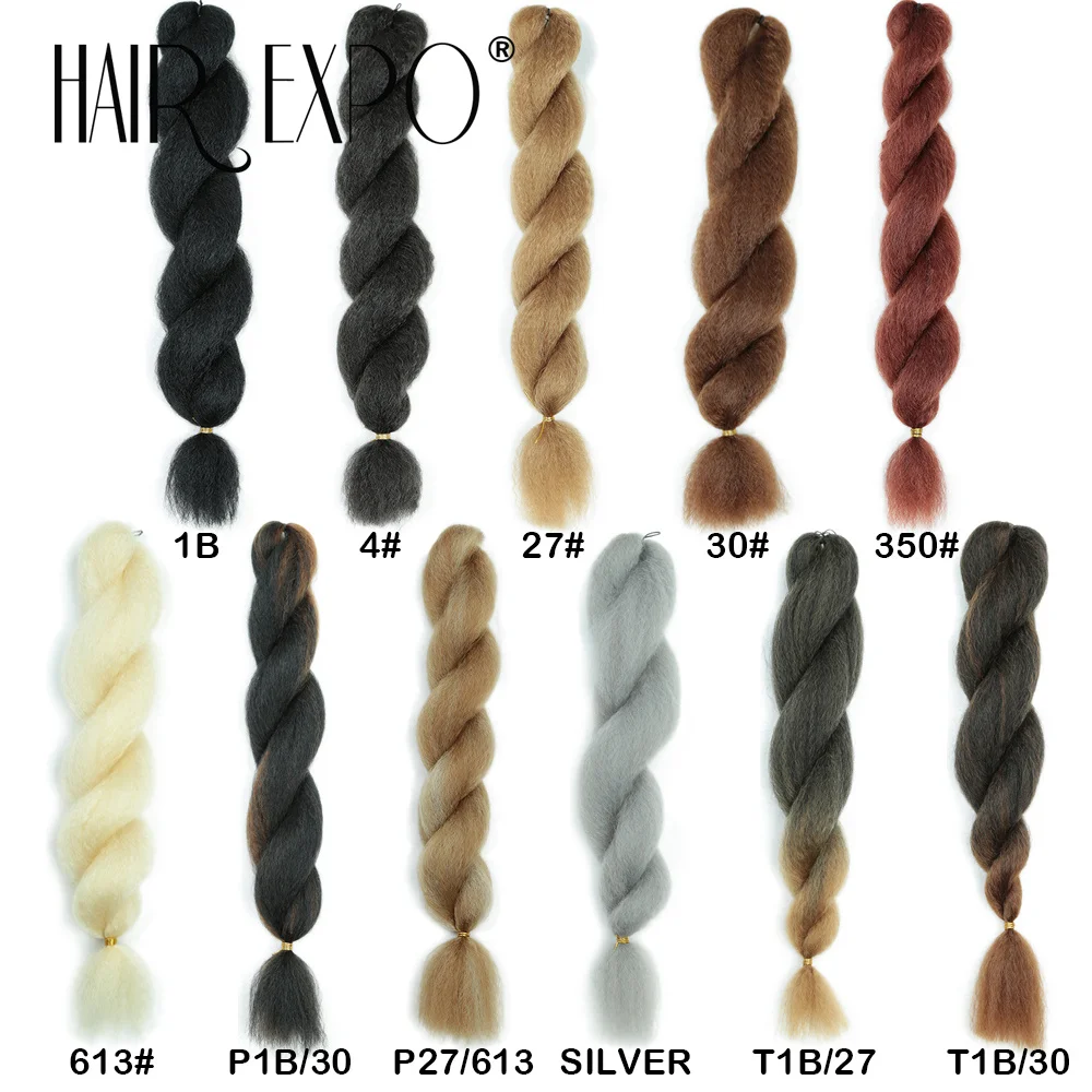 Vixen Crochet Bulk Hair 26Inch Synthetic Yaki Straight Marley Braiding Hair Extension Ombre Kinky Curly Crochet Braids For Women
