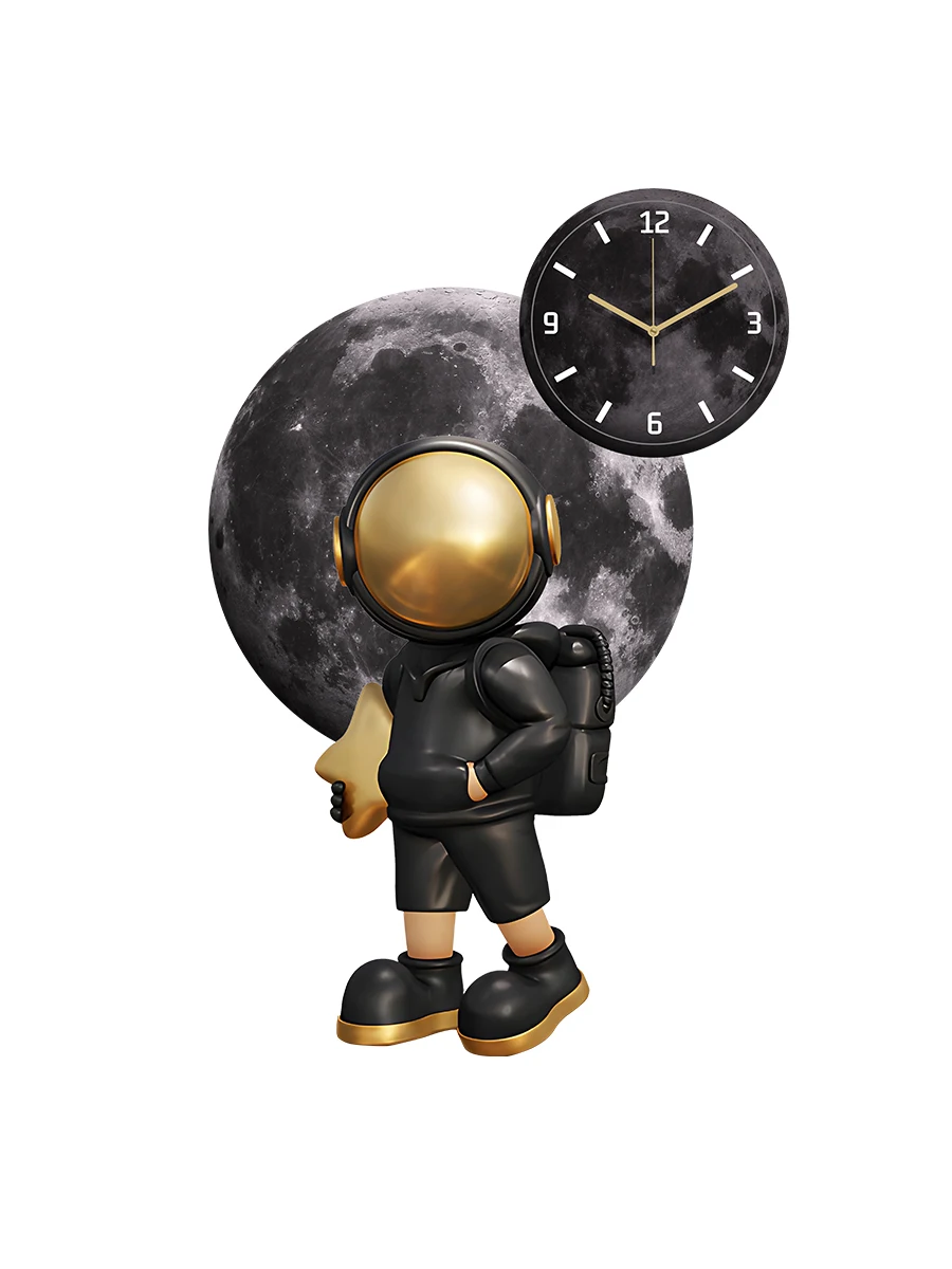 Astronaut Wall Decor Painting, LED Light Painting, Light Luxury, High-end Feeling, Living Room Hanging Painting, Clock Painting