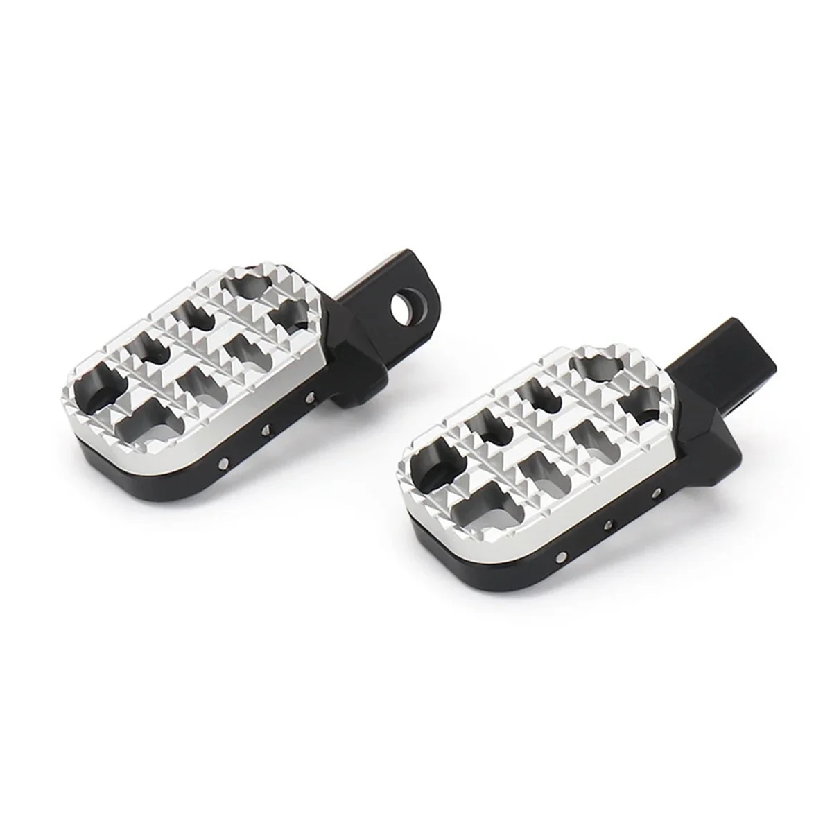 Motorcycle Foot Pegs Footrest Expandable Teeth Pedal Kit for 800 MT 800MT 800Mt 800 Mt(Silver+Black)