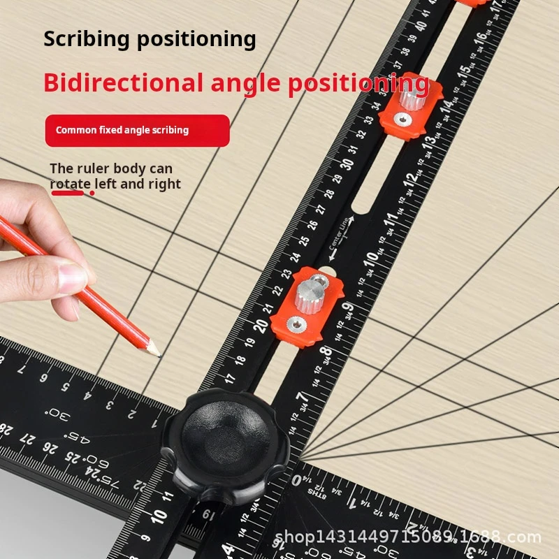 Imagem -04 - Multi-function T-tipo Punching Angle Posiçãoing Ruler Woodworker Posicionamento Tools Angles Measurement