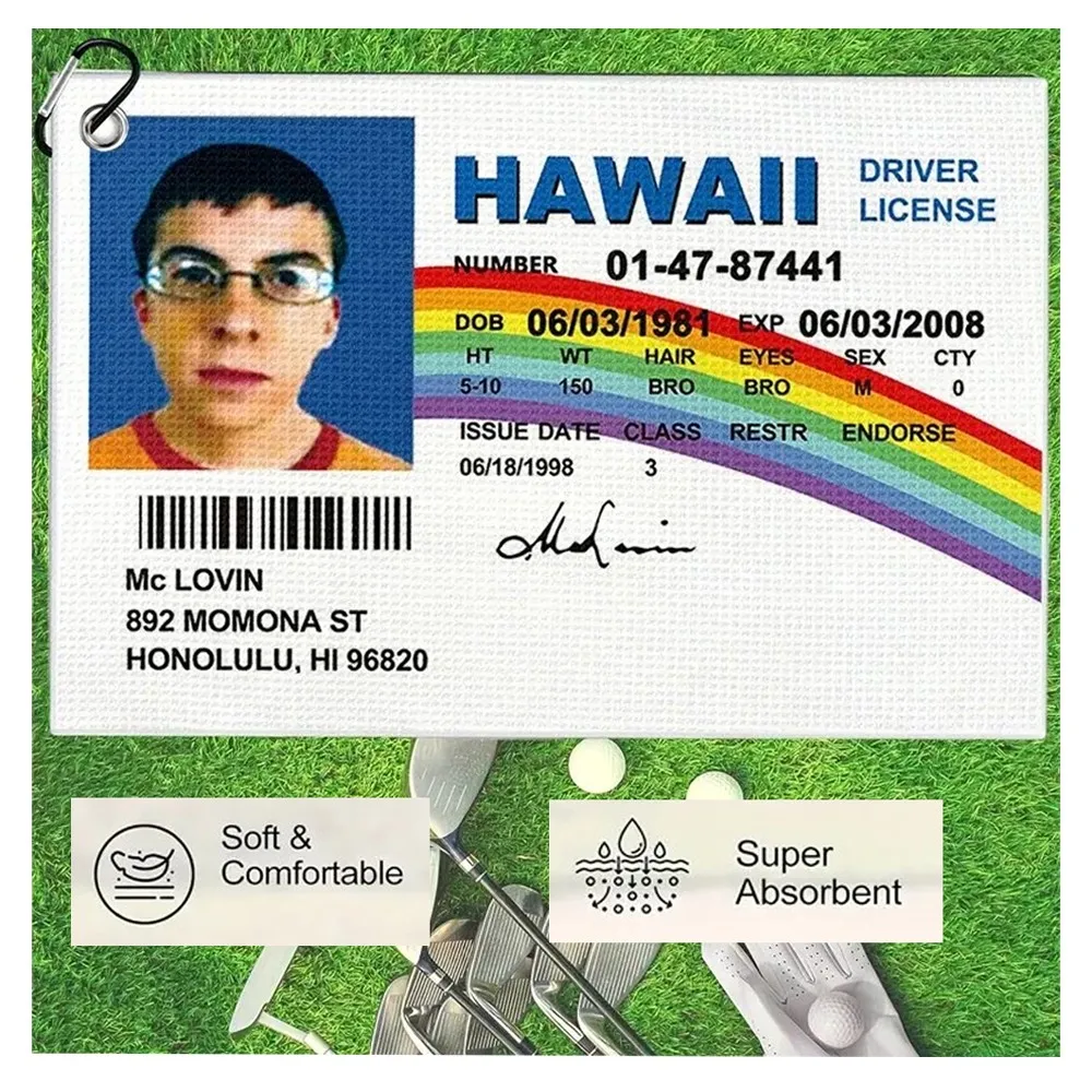 

1PC Golf Towel Printed Towels Funny Microfiber Premium Golf Bags Golfers General Wiping Clubs Cleaning Balls Sports Accessories