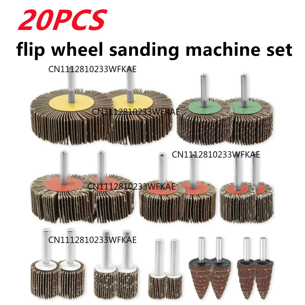 20PCS Sanding Flap Set with 6mm Shank Grinding Wheel Head Sander Abrasive Tools Sandpaper Rust Removal for Dremel Rotary Tools