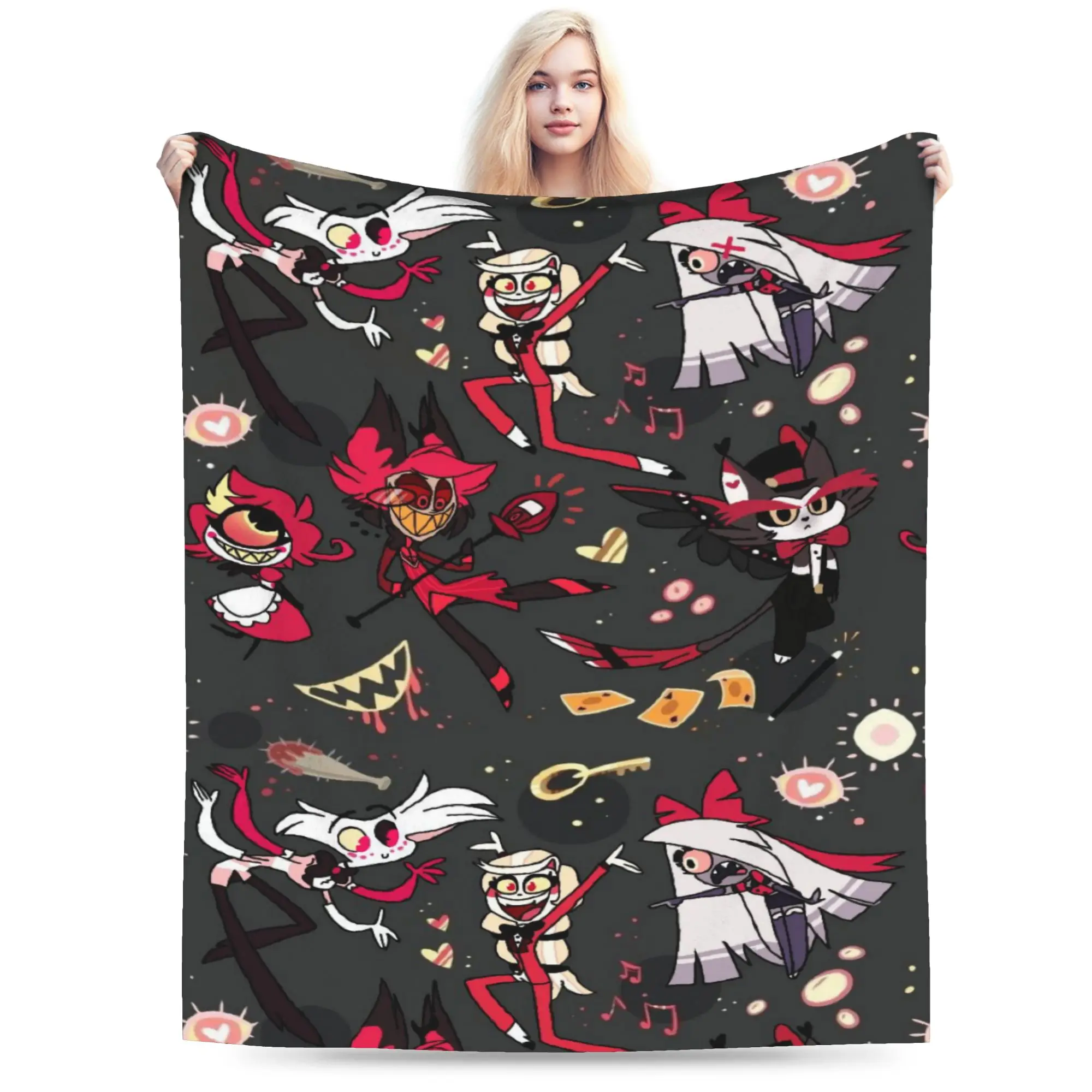 Comfort Hazbins Hotels season 2 Blanket Stuff Sofa Decorative  Blanket Throw Warm Fleece for Outdoor