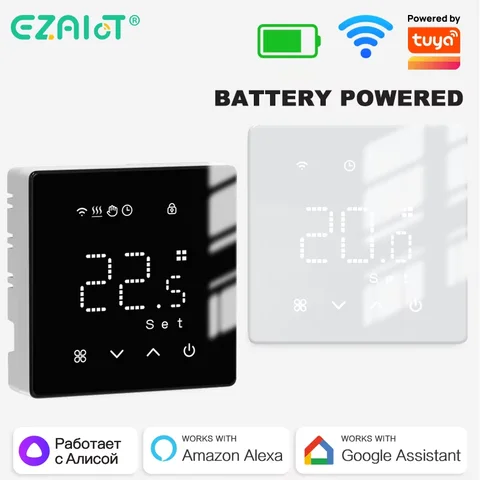 Termostato WiFi intelligente Zigbee Tuya Caldaia a gas acqua Alimentazione Regolatore di temperatura wireless alimentato a batteria Alexa Google Home Alice