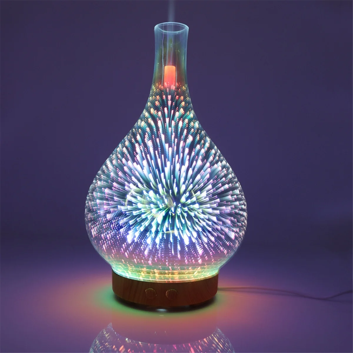 

ABXHH 100ML 3D Glass Essential Oil Diffuser Silent Essential Oil Diffuser Atomizing Air Humidifier for Bedroom Office