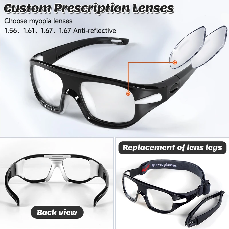 

Customized prescript Impact-Proof Basketball Glasses Football Goggles Protective Eyewear Can Replace Myopia Prescription Lenses