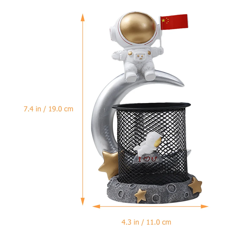 

Resin Astronaut Pen Holder Desktop Table Organizer Pencil Container Office Storage Pen Holder Pencil Organizer