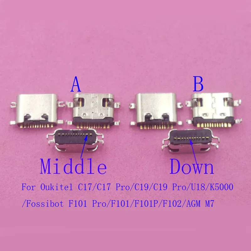 2-50Pcs Charging Dock Connector Plug USB Charger Type C For Fossibot F102 F101 F101P Oukitel U18 C17 Pro K5000 C19 AGM M7 C19Pro