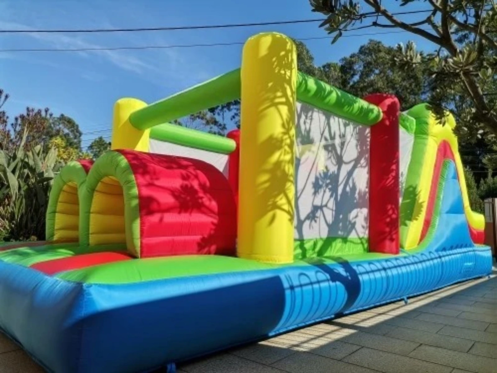 Castillo de salto inflable gigante de 6,5x3x2,5 m, casa de rebote grande con tobogán grande, tobogán inflable para obstáculos