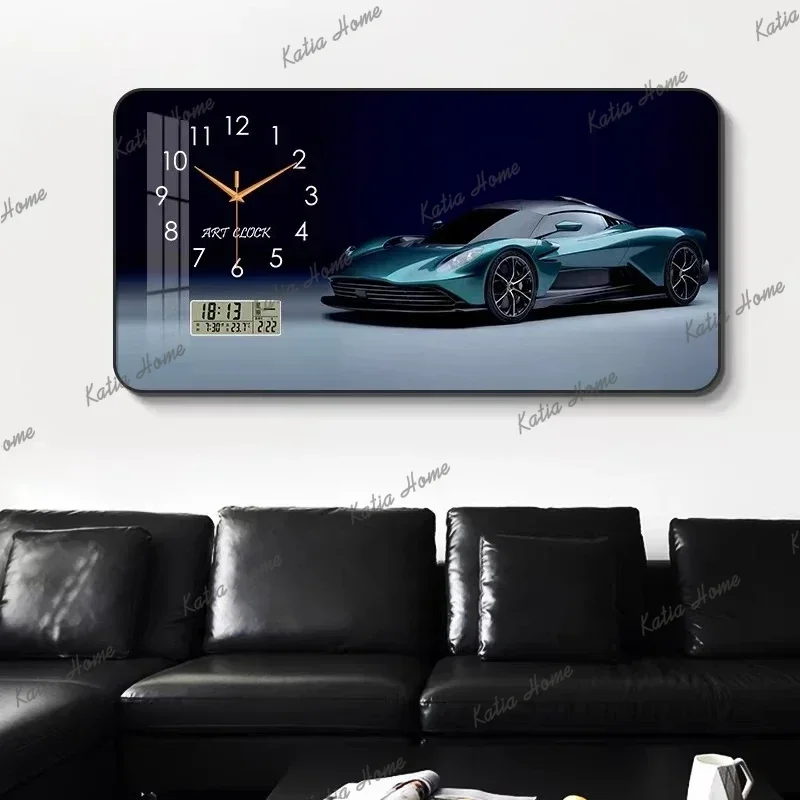YJ Clocks Watchs Personality Art Poster Pictures Decorative Painting Wall Clock Room Decoration Home Decor Items Room Watch Luxu