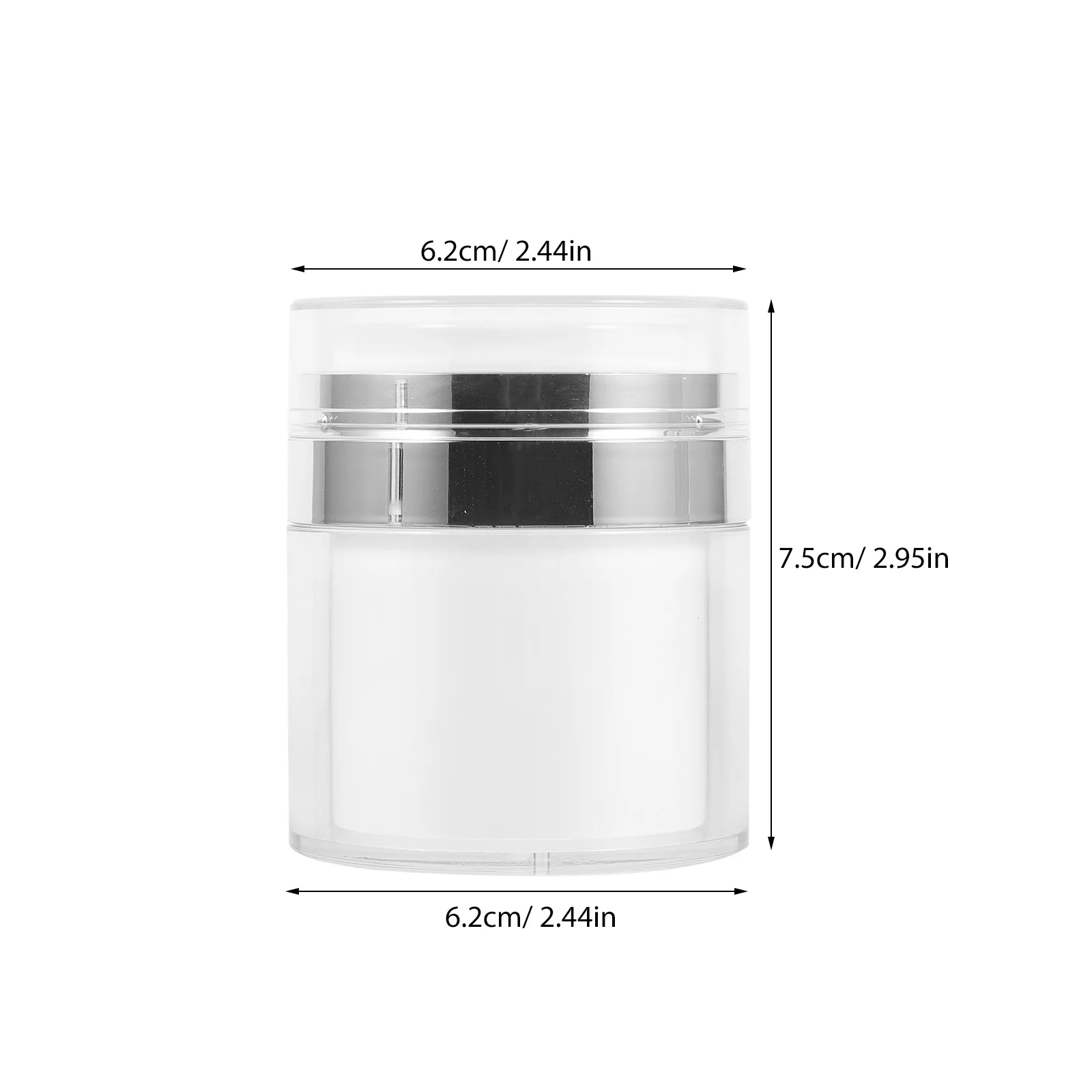 2pcs 50Ml Empty Jar Airless Pump Refillable Travel Lotion Bottle For Cream Moisturizer Foundation Serum Lightproof As