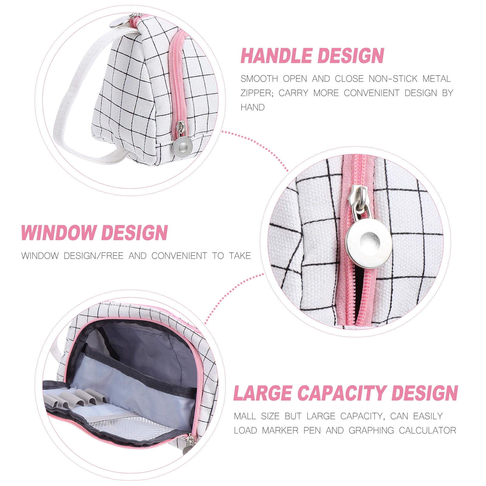 

Large Capacity Pencil Case Student Stationery Multipurpose Pouch Storage Canvas Fashionable Handheld