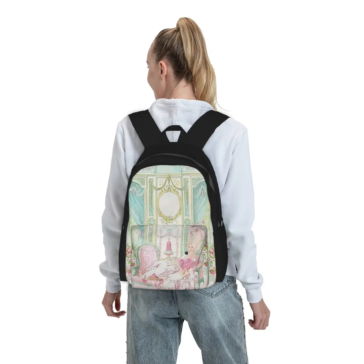 

Marie Antoinette The Pink Room Backpack Student BookBag Kids School Bag Computer Shoulder Bags for Men Women