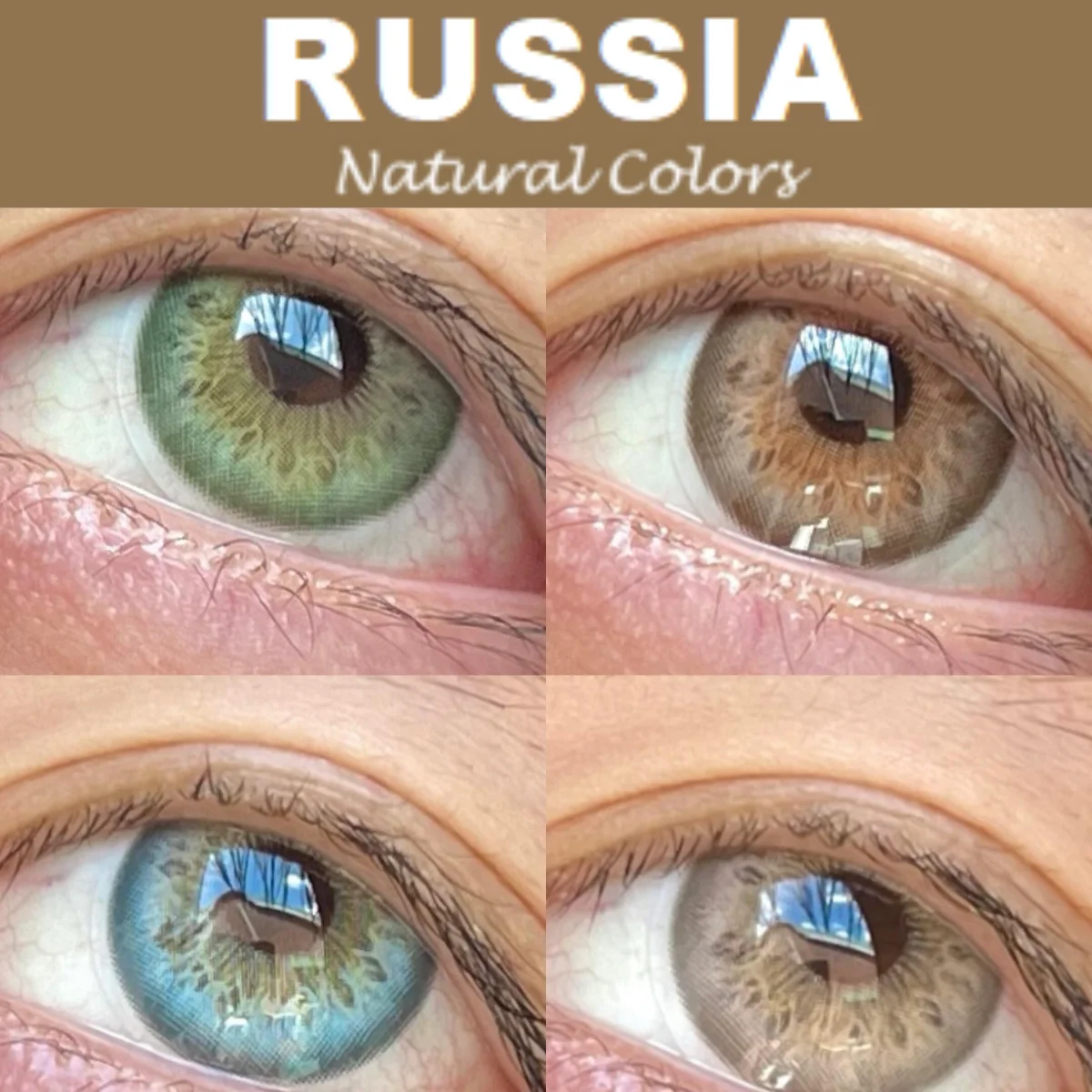 VISUASHOW Kontaktlinsen in russischem Stil, 1 Paar weiche Linsen, kleine Pupille augenvergrößerndes natürliches Braun, glattes Tragen den ganzen Tag, für tägliches kosmetisches Make-up und schickes