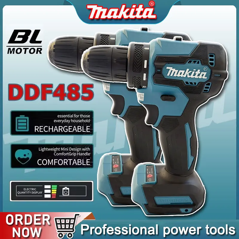 

Makita DDF485 Compact Cordless Hammer Drill 18V Rechargeable Brushless Electric Tool Variable Speed for Drilling And Hammering