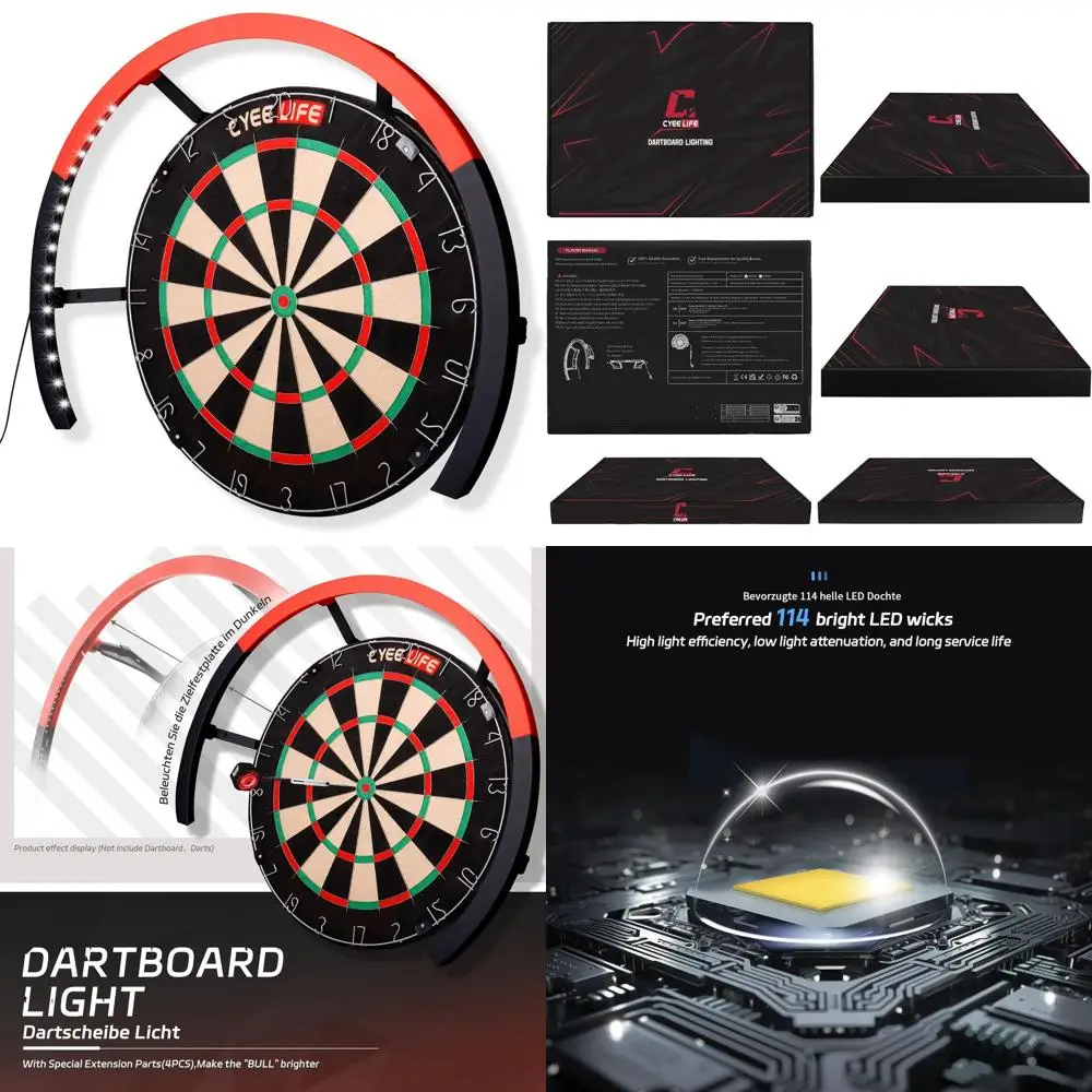 

Secure White LED Dartboard Lighting, Fits All Boards, Easy to Assemble, Pro Dart Accessories