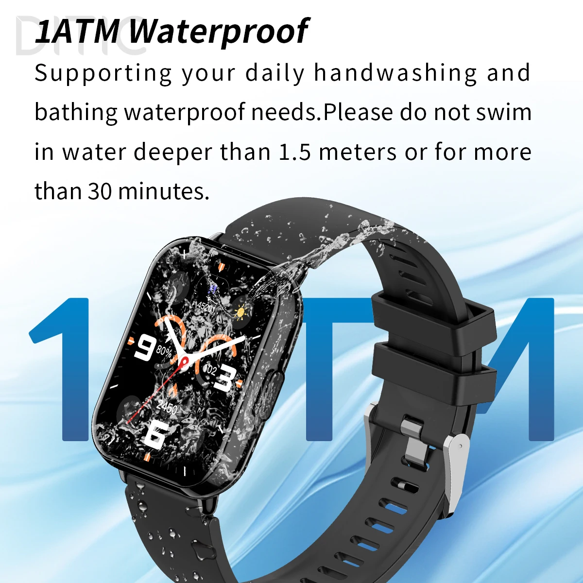 DITIC 1ATM مقاوم للماء ساعة ذكية 1.83 لمسة كاملة عمر البطارية الطويل بلوتوث دعوة اللياقة البدنية الرياضة 2025 ساعة ذكية جديدة للرجال