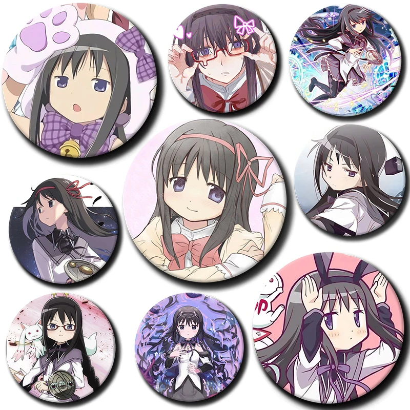

Cartoon Character Homura Akemi Button Pin Anime Role Homura Akemi Brooch Creative Badge for Backpack Clothes Decoration Gift
