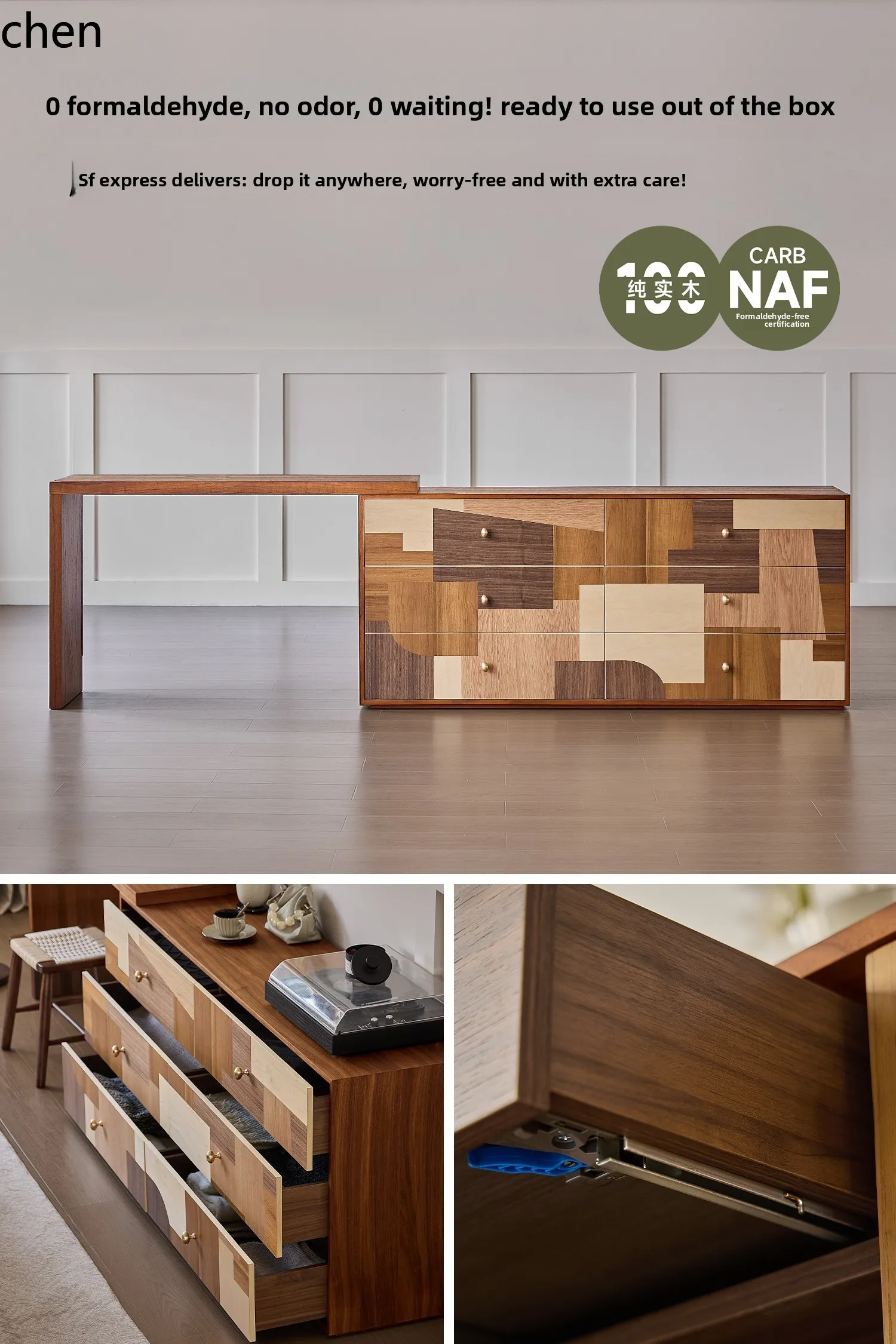 CZ1 Solid Wood Dressing Table Master Bedroom Makeup Table Chest of Drawers Integrated Small Apartment Simple Storage Rack Corner