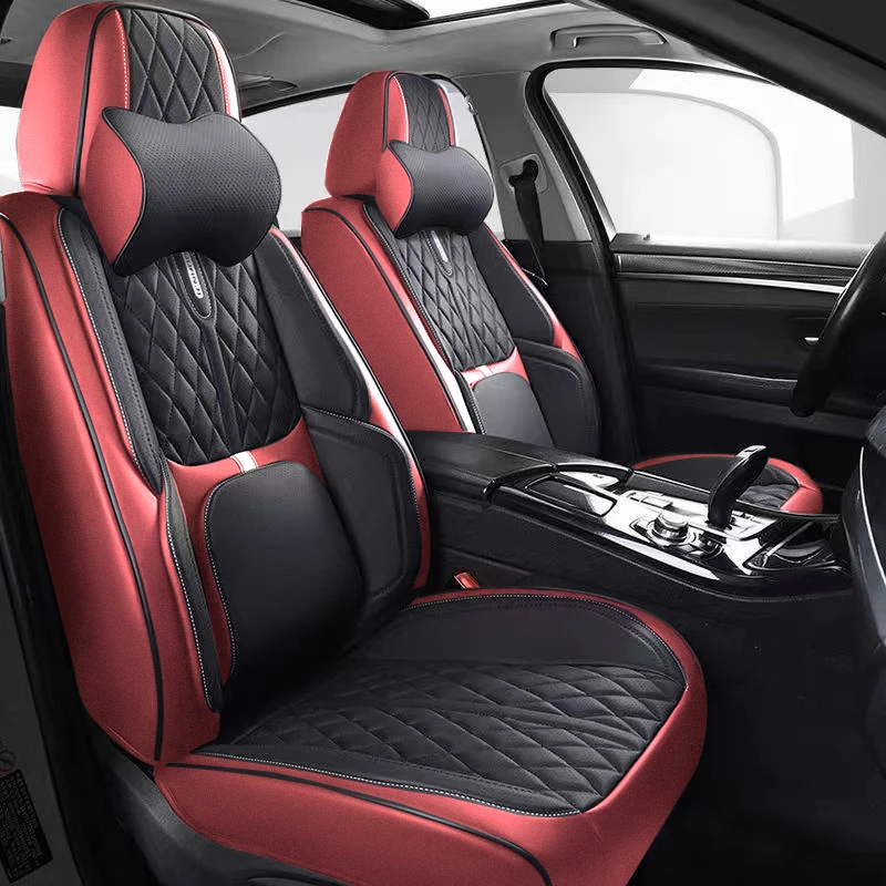 Universal Car Seat Covers Full Covered Durable Nappa Leather Seat Cushion for 90% Sedan SUV  Include Front and Rear Cover