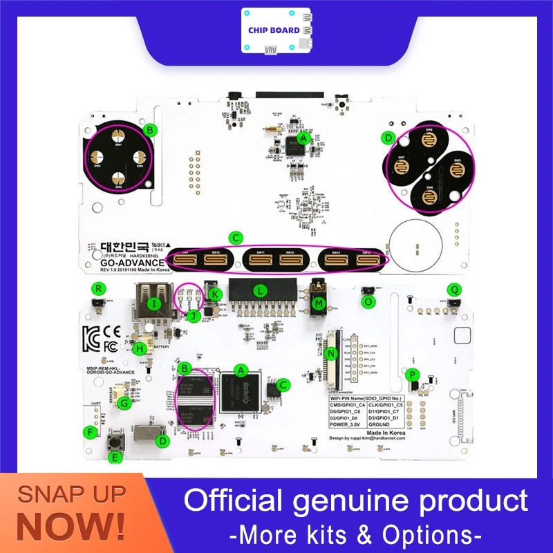 

Ручная консоль ODROID-GO Advance DIY Kit на основе RK3326 Quad-Core Cortex-A35, Retro PSP-Style Gaming