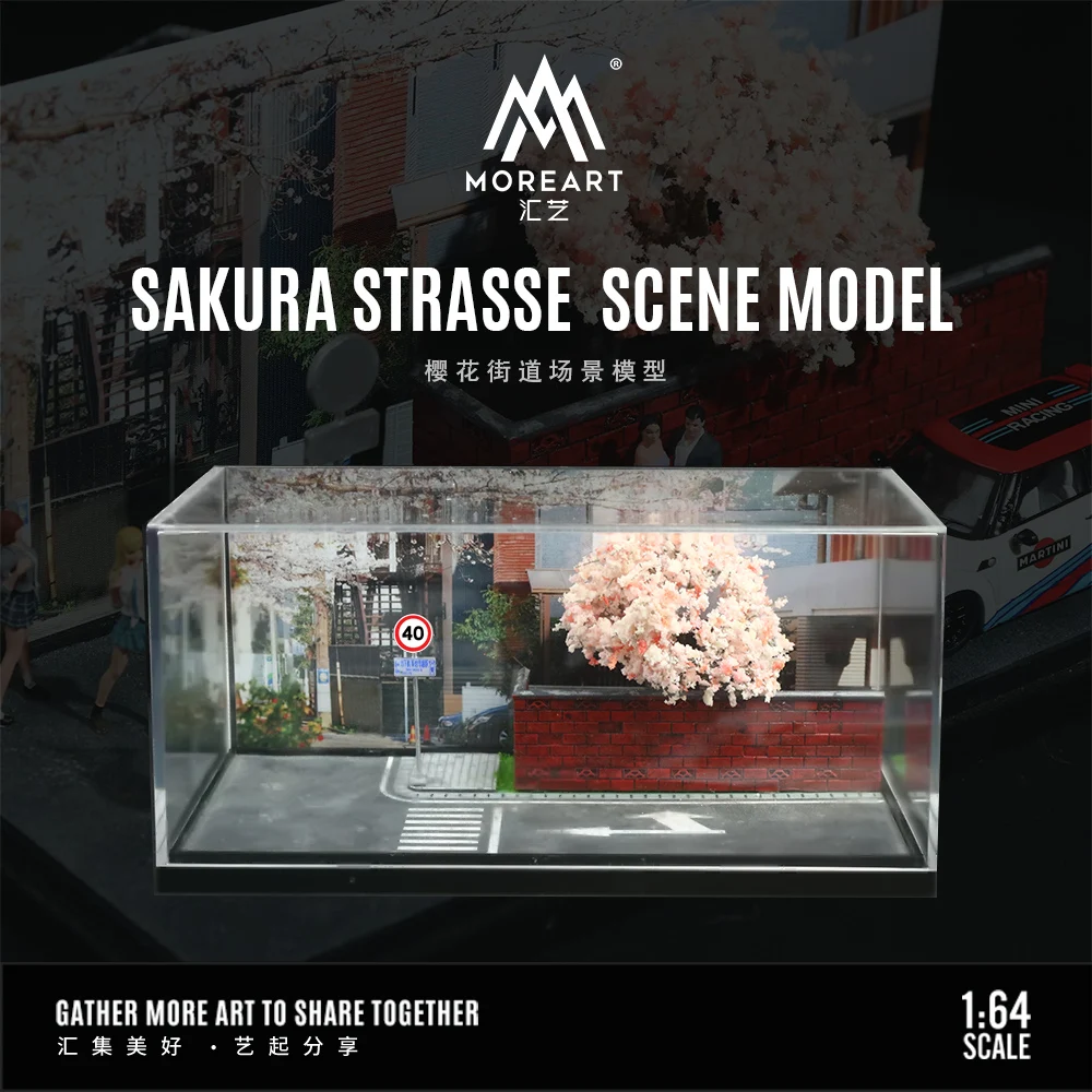 MoreArt 1:64 Cherry street Handmade Scene Model Miniature Landscape, Car Model Parking Lot for Display&theme assembly version s