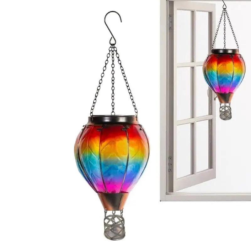 

Solar Hot Air Balloon Lantern Hanging Solar-Powered LED Lights Waterproof Portable Decorative Art & Gift For Patio Garden Porch