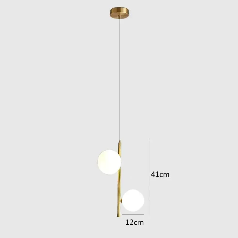 حار بيع الأبيض كرة زجاجية قلادة LED أضواء النحاس الأسود السرير مصباح معلق الطعام المطبخ جزيرة تركيبات إضاءة ديكوريّة