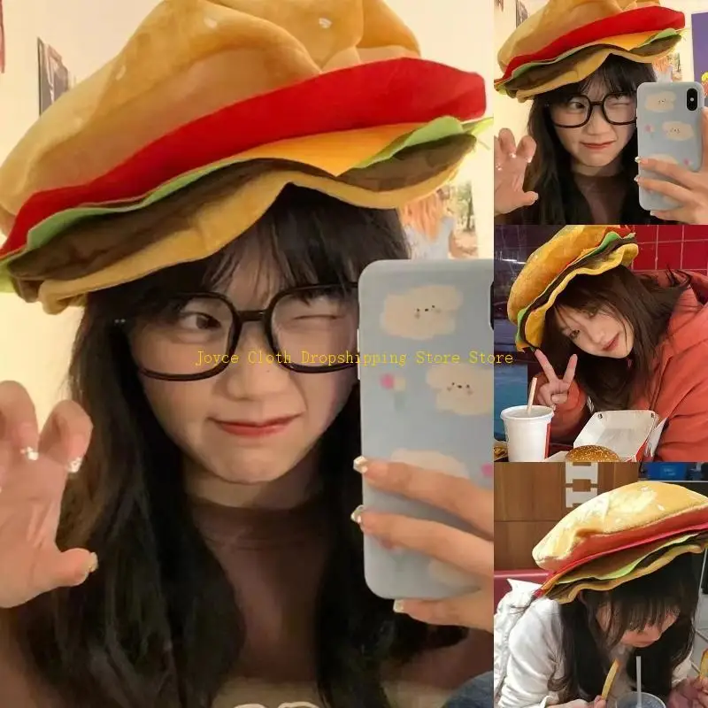 الجدة الجبن على شكل قبعة لطيف مضحك البرغر القبعات لحفلة عيد الميلاد 10CD #5