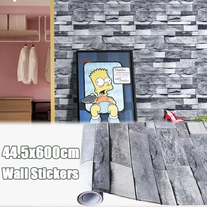 

Винтажная 3D наклейка на кирпичную стену, самоклеящаяся наклейка на кирпичную стену и наклейка на обои для кафе, ресторана, декора стен