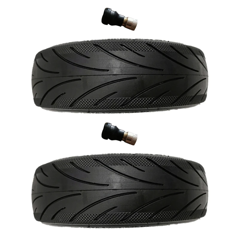 2X No Inflation Explode Proof Tire Compatible For Ninebot Max G30 60/70-6.5 Black Vacuum Tire With Valve