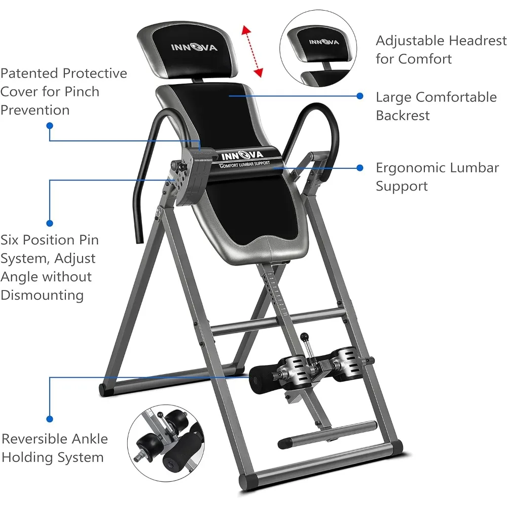 Table d'inversion avec repose-sauna réglable, supports de rinçage réversibles, capacité de poids de 300 lb