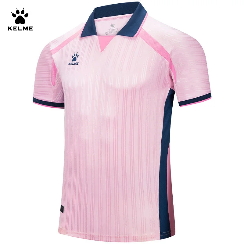 

Мужская дышащая футболка Kelme для футбола, бега на открытом воздухе, с коротким рукавом, спортивная быстросохнущая дышащая тренировочная рубашка-поло