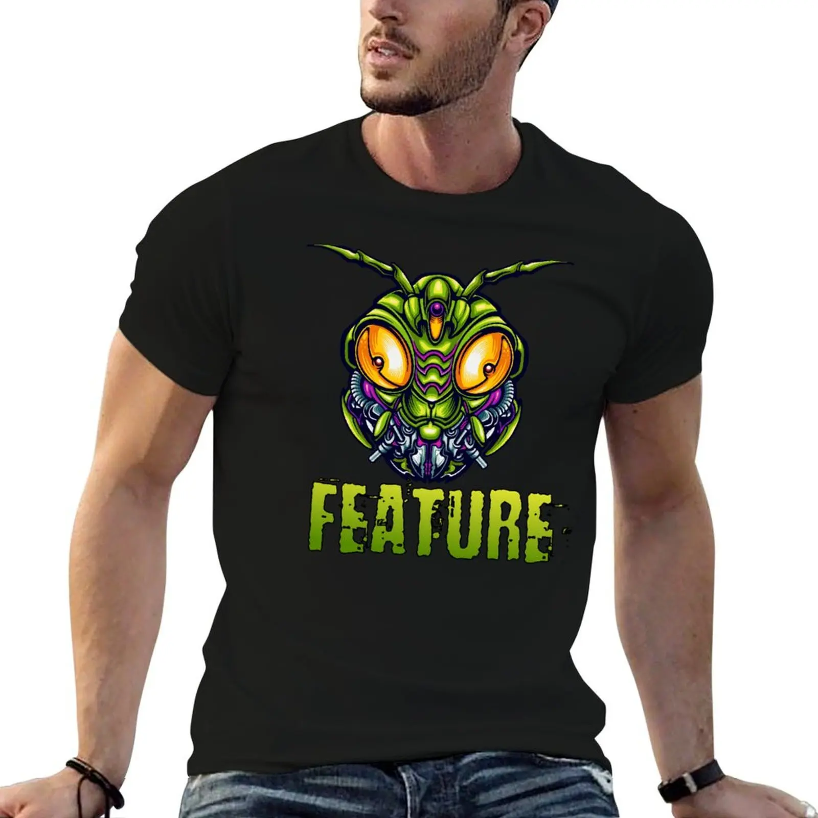 Bug feature | Web humor | Hacker, Developer T-Shirt Basic Simple Design Short Sleeve Shirt