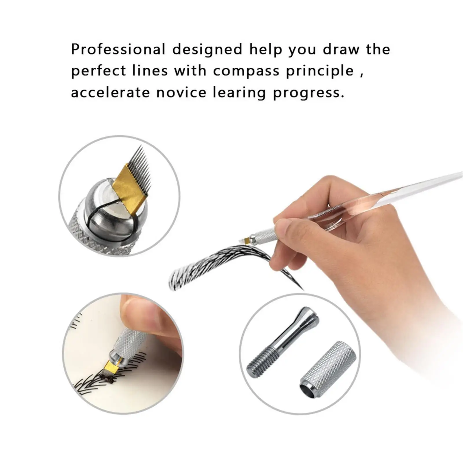 

Practice Ring Permanent Tattoo Kit Complete Set with Needle Pigment for Eyebrow Microblading Training