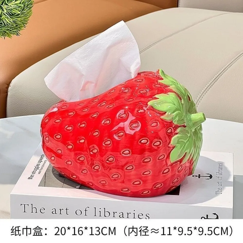 

Creative Cute Strawberry Tissue Box Plastics Universal Napkins Box Large Capacity Paper Towel Case Entrance Countertop
