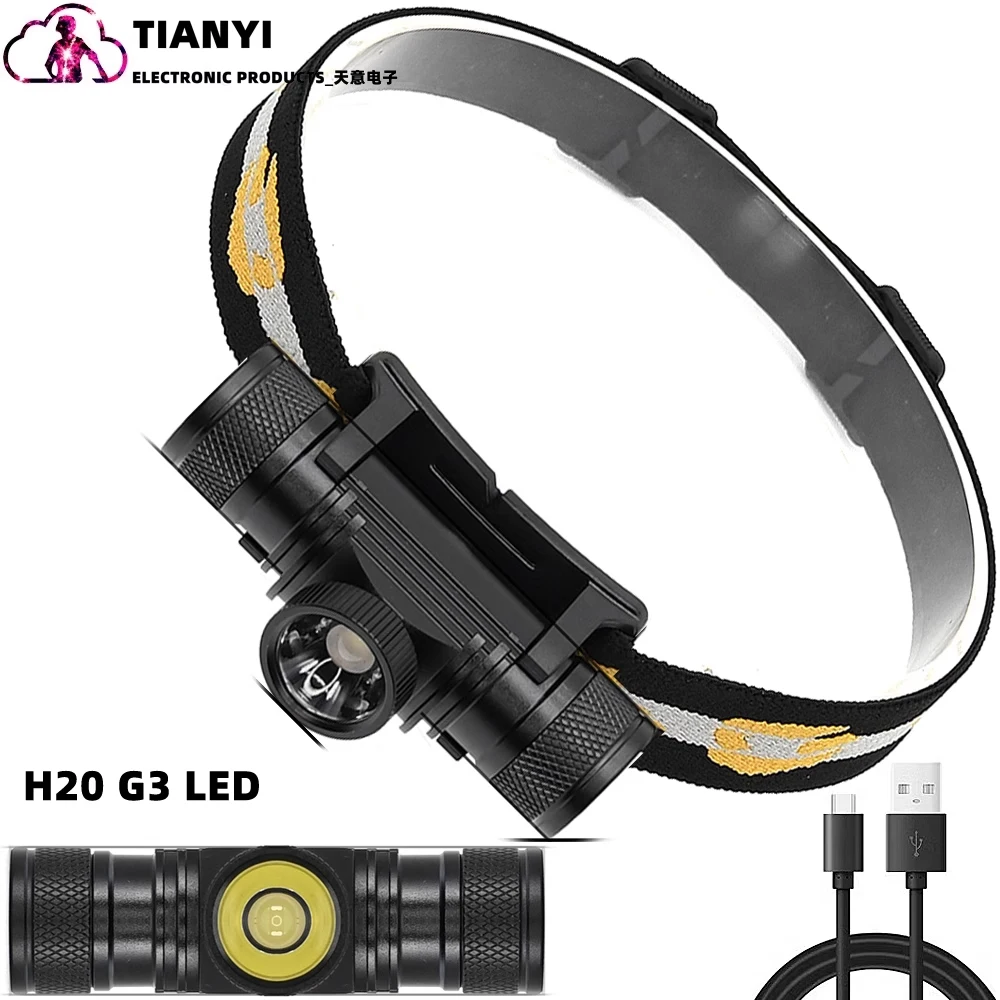 

D20 Single lamp retractable focus type c rechargeable headlight Outdoor lighting headlight 18650 lithium battery