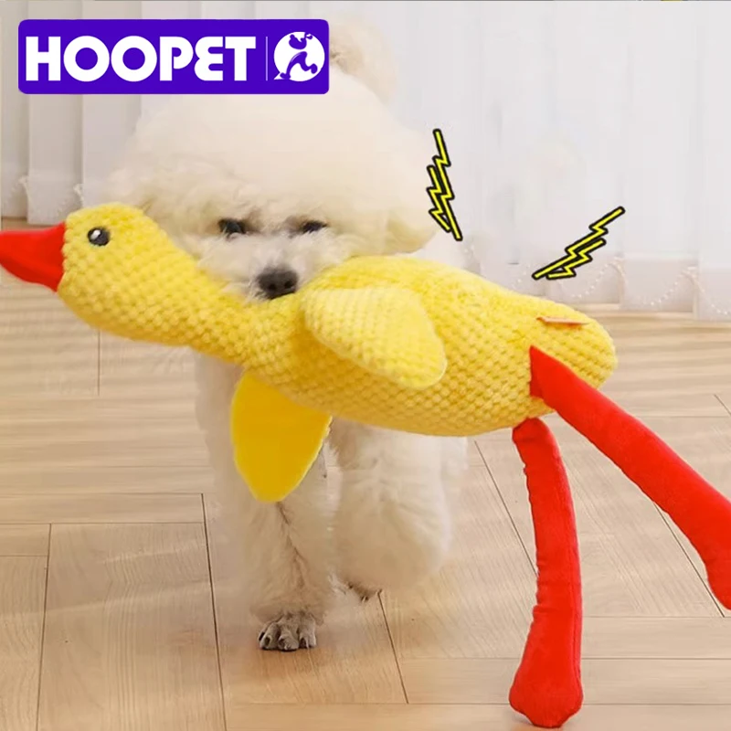 HOOPET Dog Toys Funny Interactive Plush Duck Toy for Dogs Teething Durable Chewing Squeaky Toy Pets Accessories