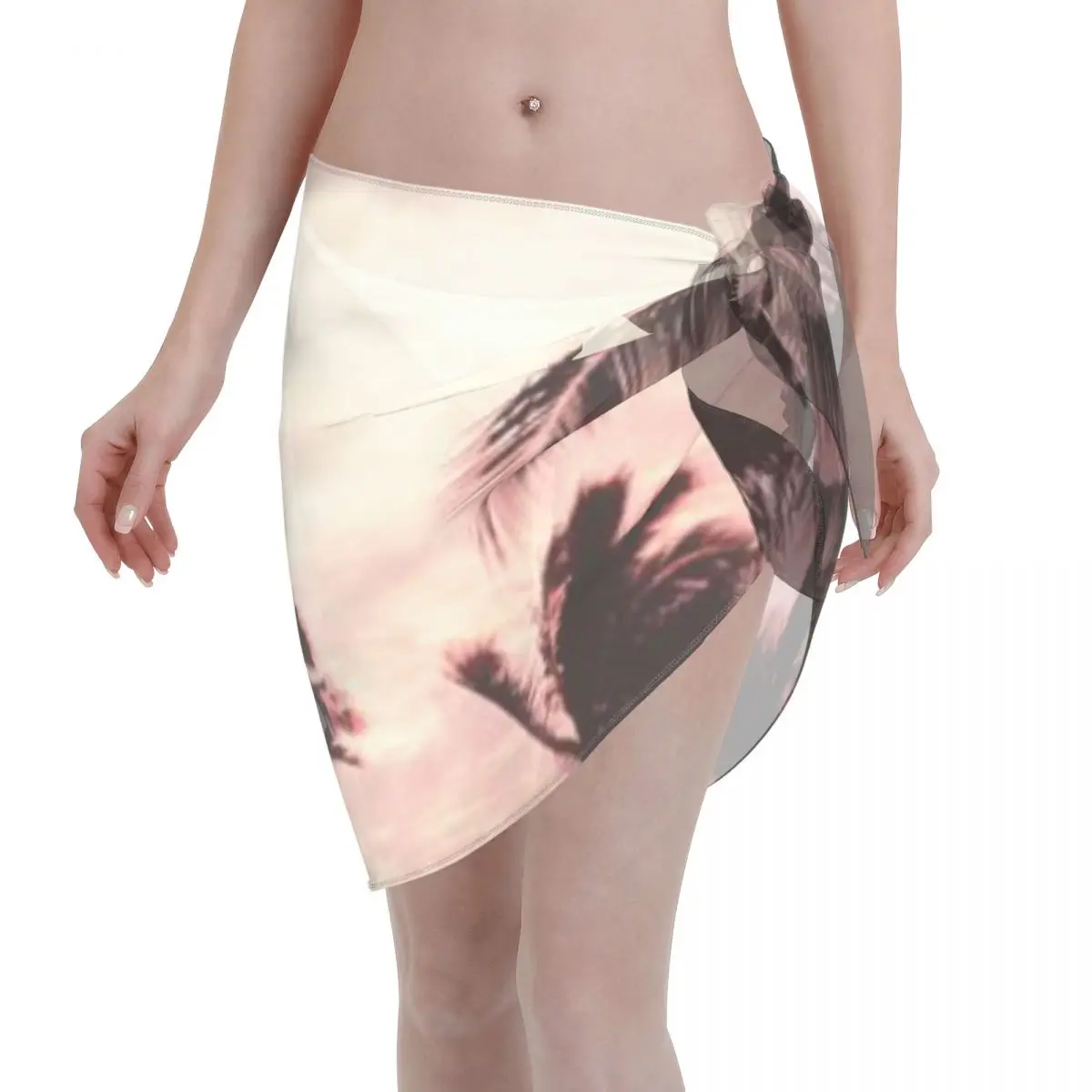 

Promotion Pink Palm Paradise Women's Beach Wrap SkirtMom Baby Beach Trip Lightweight Sarong