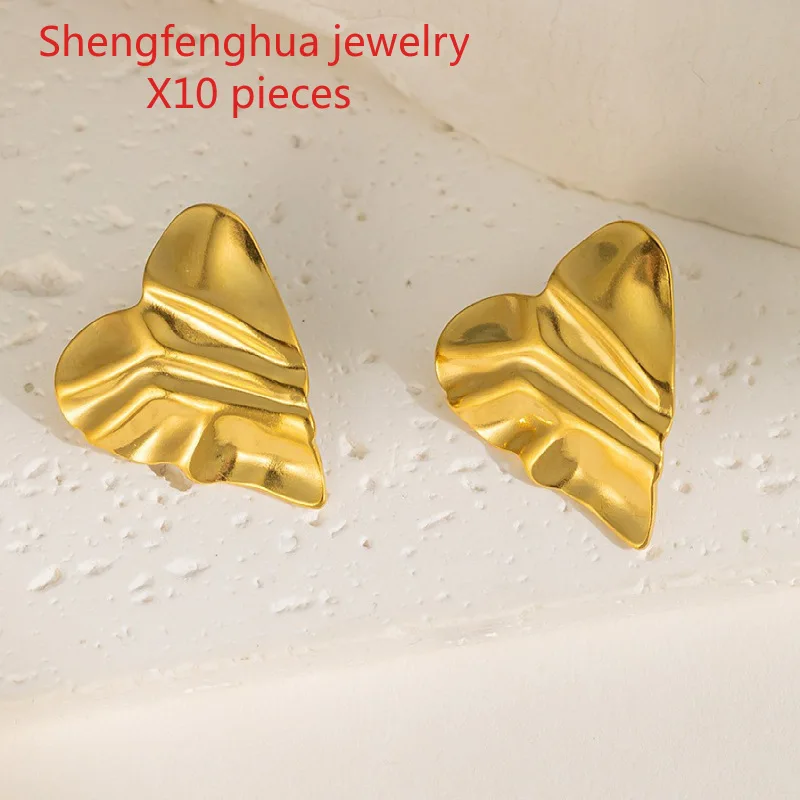 

10 fashionable stainless steel water pattern earrings for women