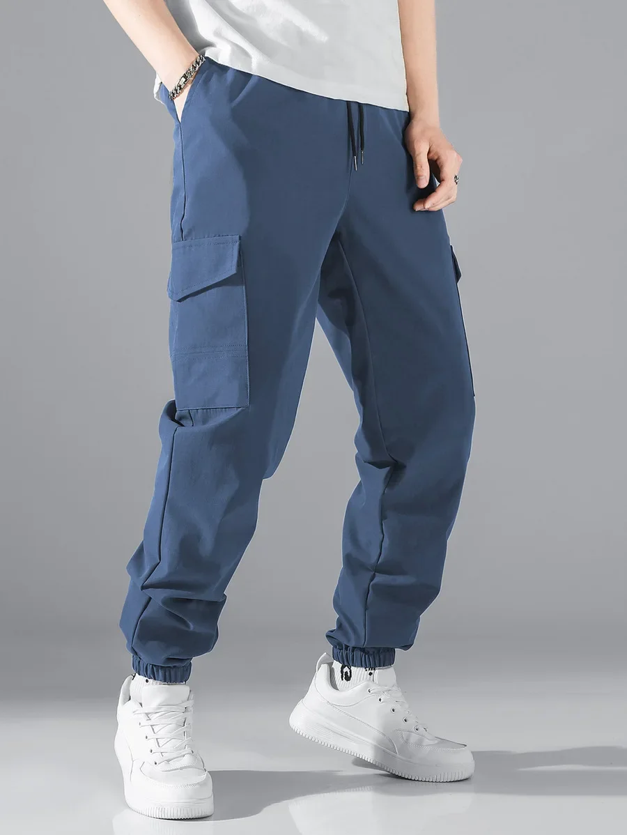 Cross Border New Men's Workwear Pants, European and American High Street Retro Casual Pants, Multi Pocket Leggings for Men