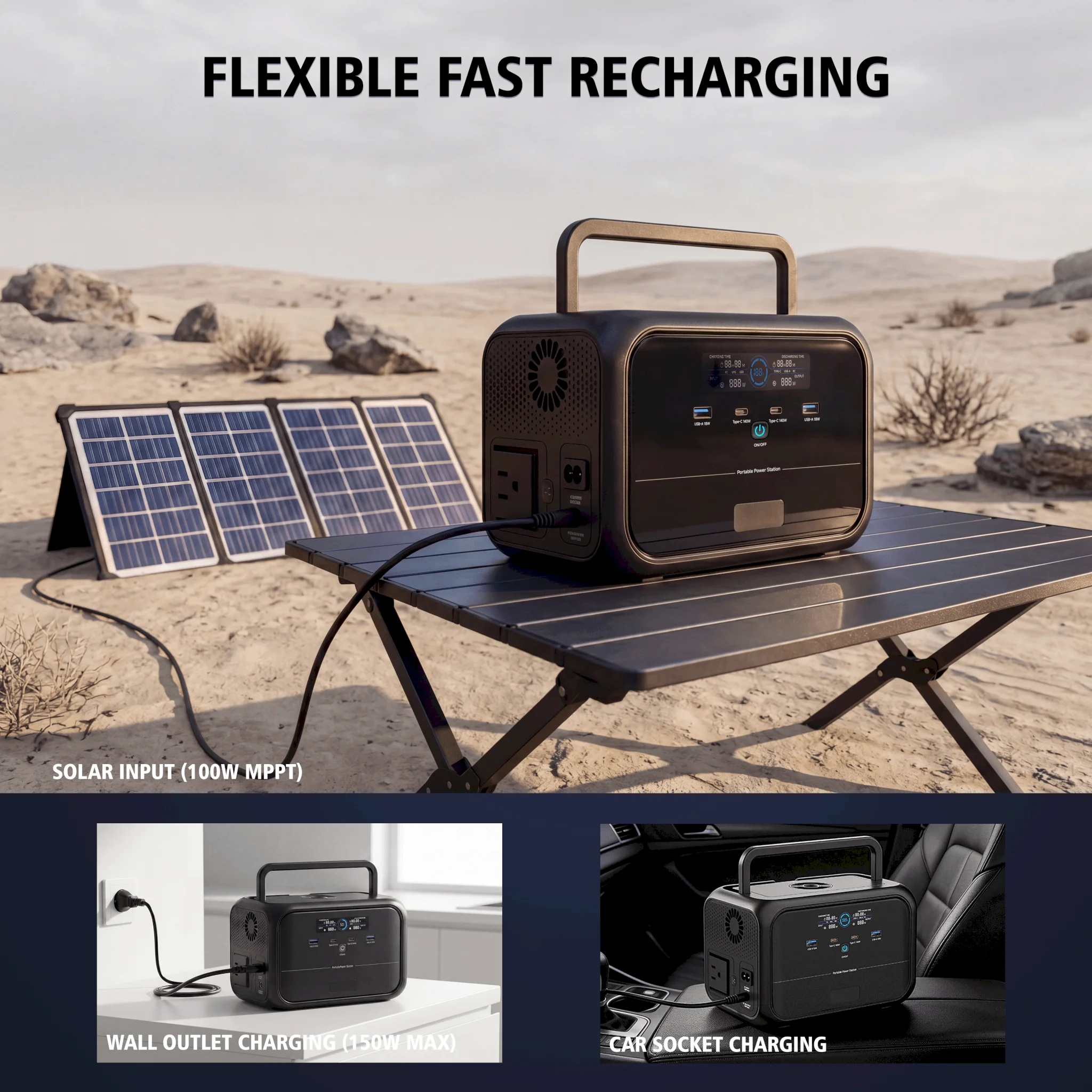 288Wh Solar Generator Portable - огляд і ціна Outdoor Usb Power Outlet