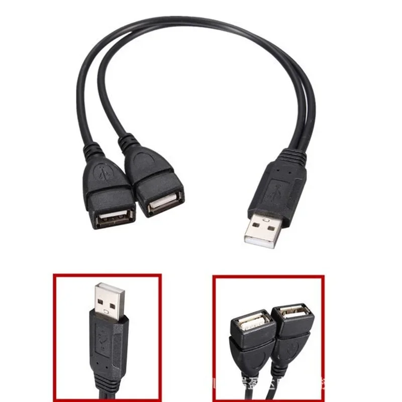 USB 2.0 A 1 Stecker auf 2 Dual USB Buchse Daten Hub Netzteil Y Splitter USB Lade Netzkabel Kabel Verlängerungskabel