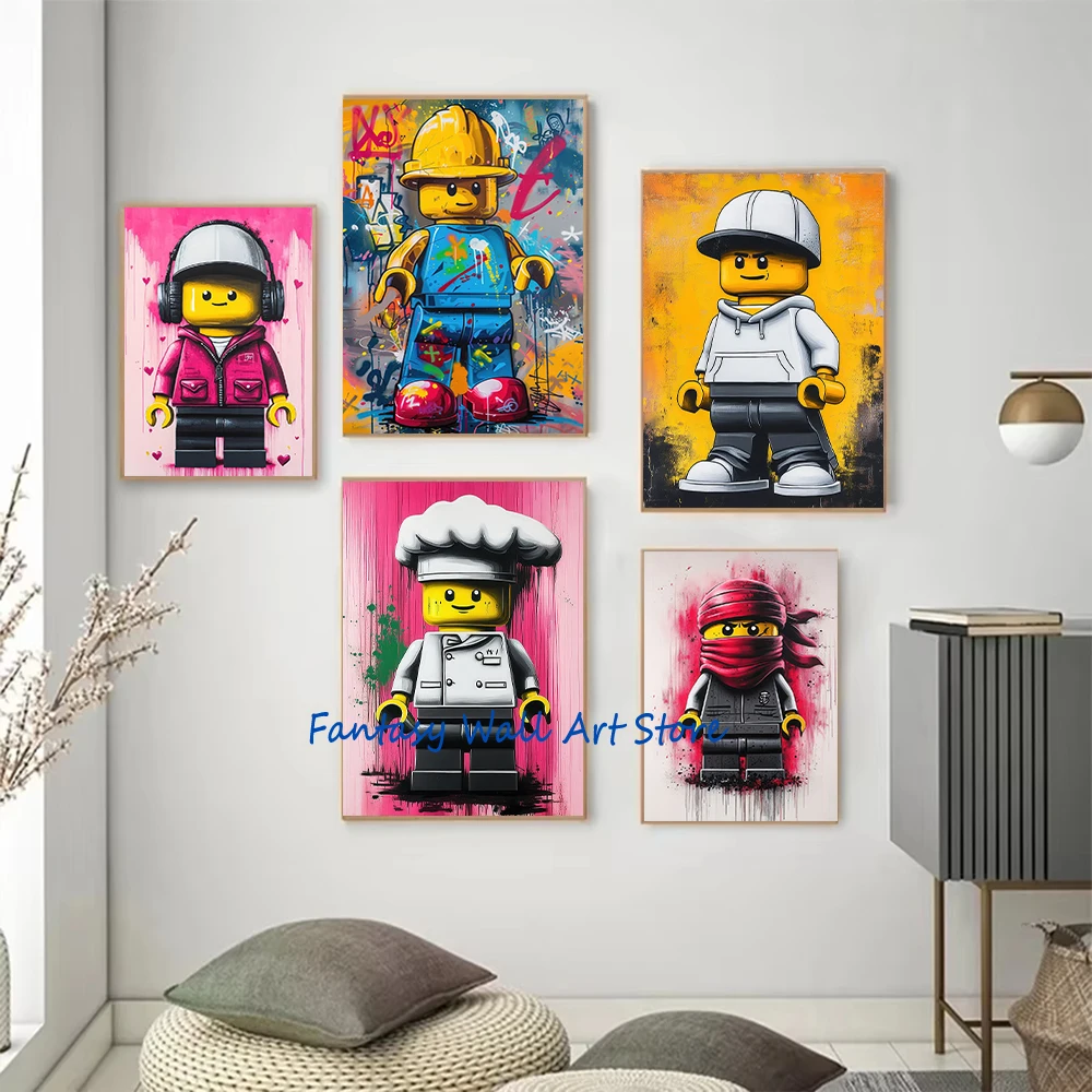 فنون نمط شارع الكتابة على الجدران مجردة منشئ النينجا لاعب كرة القدم الشيف محب المشارك حائط لوح رسم صور ديكور غرفة المنزل