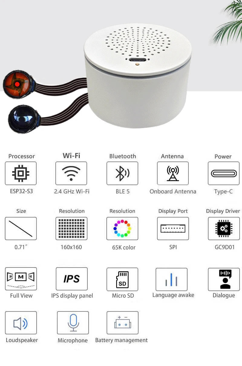 Picture 6: ESP32-S3 AI Smart Speaker Box development board DeepSeek AI Voice Chat Playmate ESP32 S3 N16R8 Option with Electronic Eyes